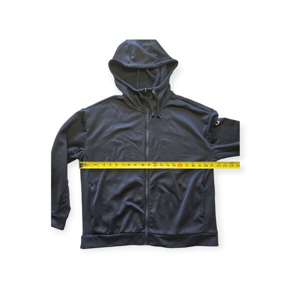 Nike Hoodie Women Medium Black Embroidered Check Swoosh Full Zip Jacket - Picture 4 of 6